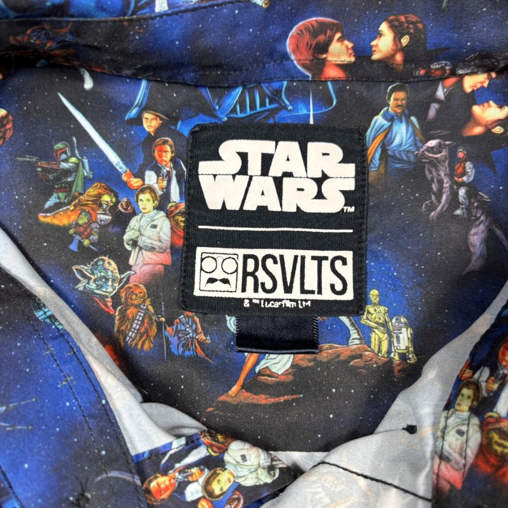 RSVLTS Star Wars The Trilogy Kunuflex Button Down Shirt Mens 4XL Character Print - Picture 4 of 9